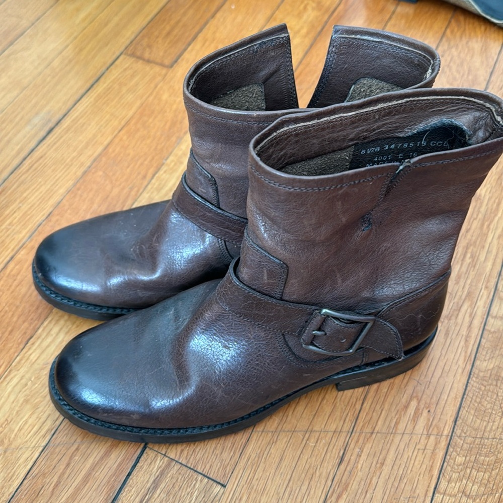 Frye Brown Leather Boots, 6.5 NWT